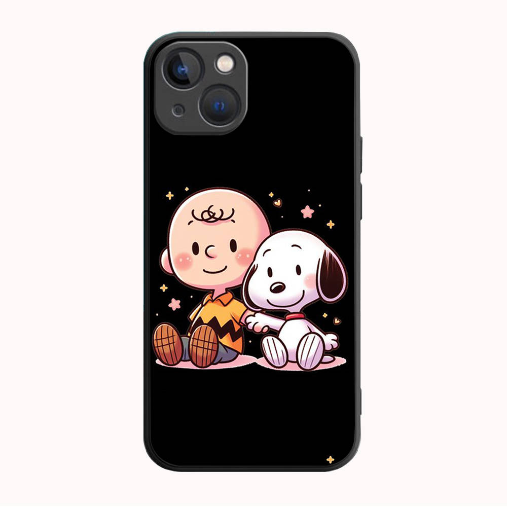 B-87 Super Snoopy Schwarze Hülle für Samsung S24 S23 S22 S21 S20 FE S10 Lite Ultra S7 S8 S9 Plus A05S A11 A12 A13 A15 A22 A24 A25 A32 A52 A71 5G Samsung A15 ebenholz
