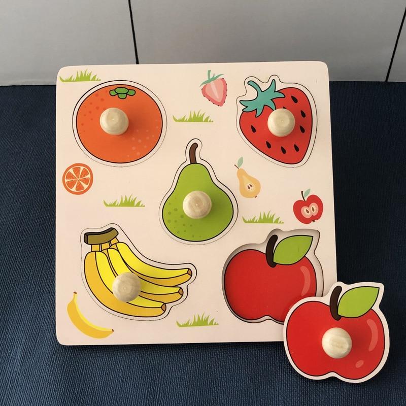 Montessori Puzzle Spielzeug ideal für Kleinkinder Obstform Steckbrett Sensorisches Spielzeug - Baby Frühes Lernen Feinmotorik Fähigkeit Geschenk