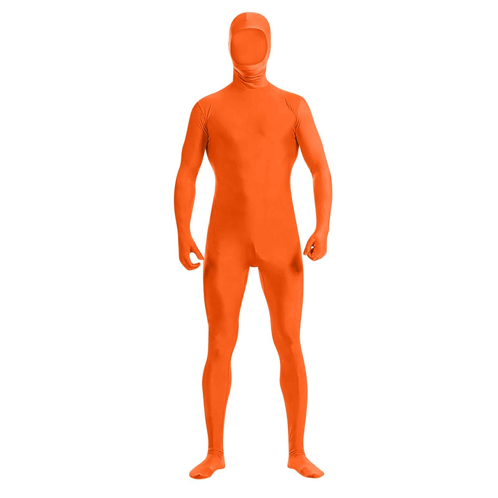 Zentai Anzug Cosplay Turnanzug Ganzkörperbody Green Screen Anzug Halloween Kostüme 190 orange