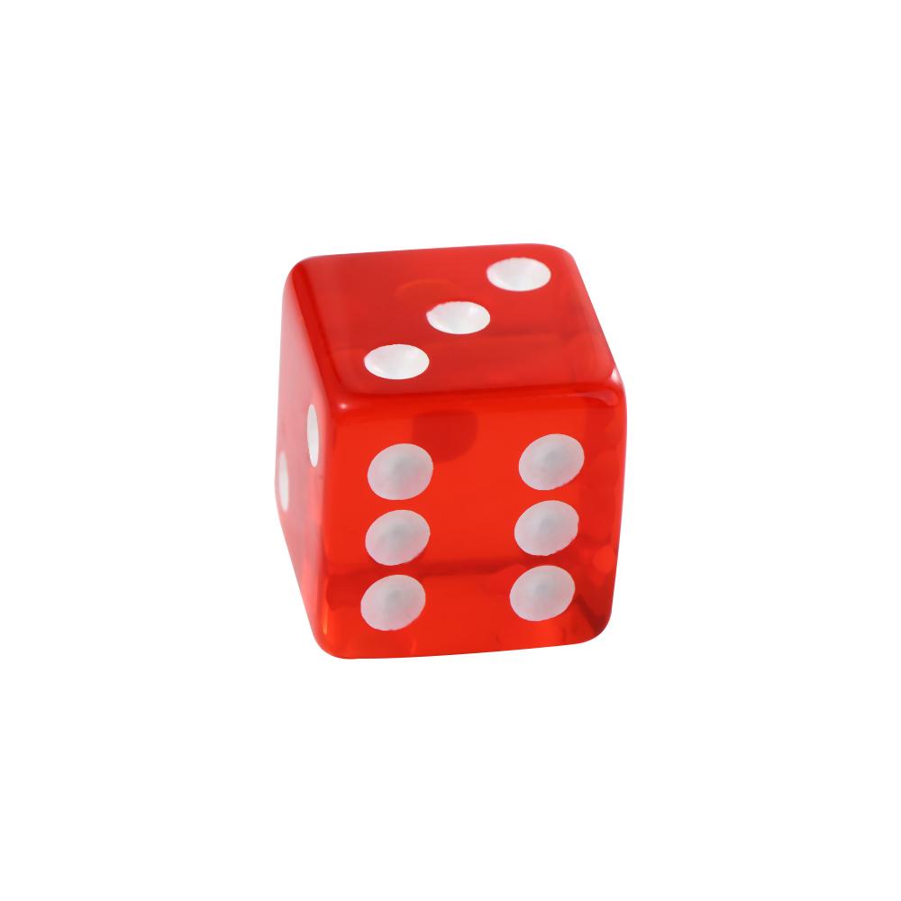 19 mm Casino-Würfel mit rasiermesserscharfen Kanten und passenden Seriennummern, klar, durchscheinend, D6 Royal Craps 1 Pcs red