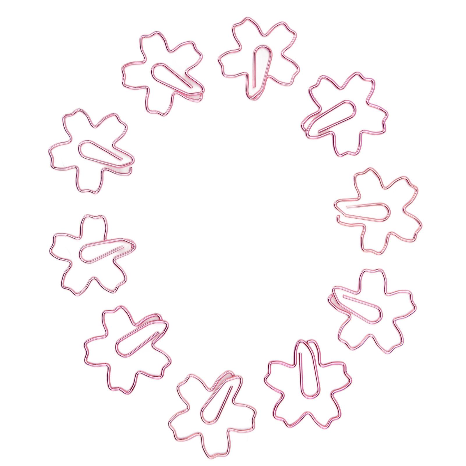 100 Stück Lustige Büroklammern Niedliche Blumenform Galvanisierungsverfahren Büroklammern für Büros Zuhause