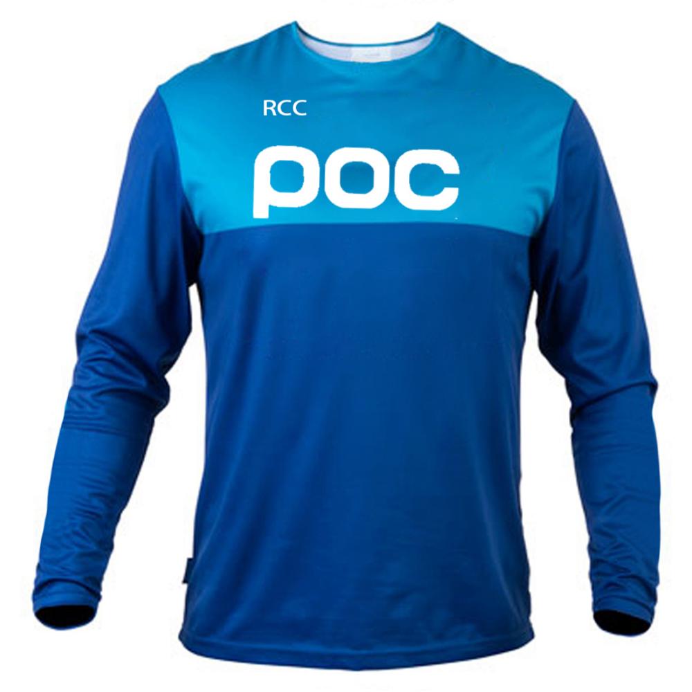 POC Herren Offroad-Radtrikot Downhill Mountainbike DH Shirt MX Motorrad Langarm-T-Shirt L blau