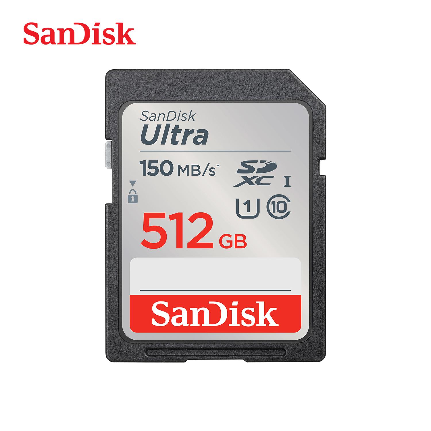 SanDisk 128GB Ultra SD-Karte SDHC UHS-I Karte und SDXC Speicherkarte 32GB 64GB 256GB 512GB Original SD-Karte für Kamera Bis zu 120-150Mb/s Flash-Karte 【512GB】