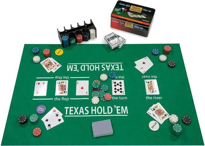 Komplettes Pokerset - Engelhart - Metallbox - 200 Chips - 2 Kartendecks - Zubehör inklusive