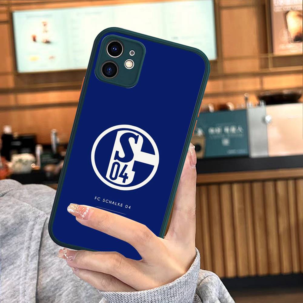 S-Schalke 04 Handyhülle Für iPhone 13 12 X XS MAX Pro Max 16 15 11 14 Pro Max Stoßfeste Matte Hülle iphone 16 pro