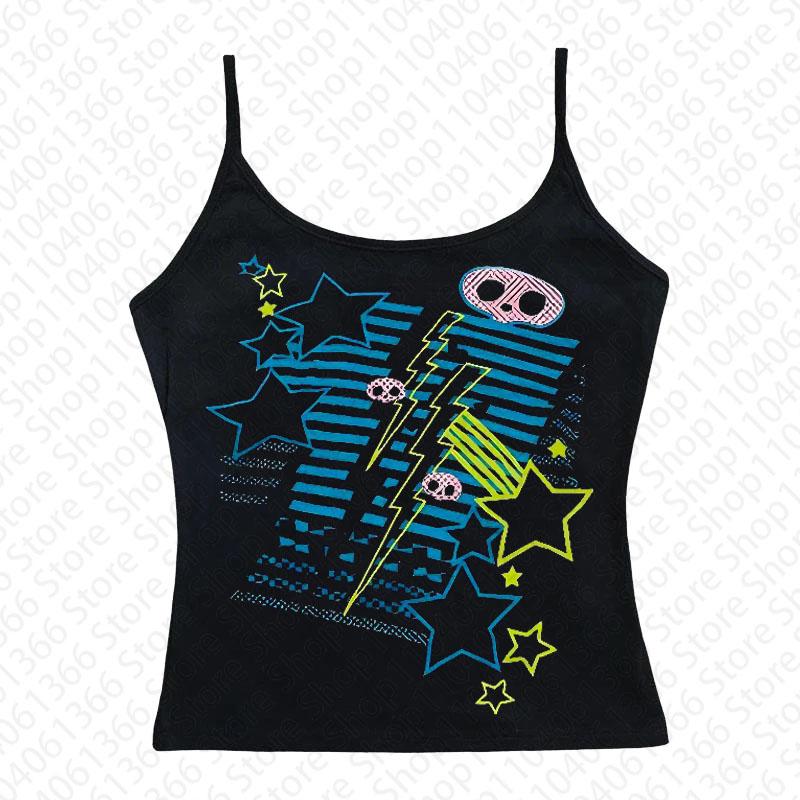 Baby-T-Shirts Y2k Tops Anime-Mädchen Trashy Y2k 2000er Emo Damen-T-Shirts Ästhetische Kleidung Damenkleidung Gothic 90er Vintage-Kleidung S black