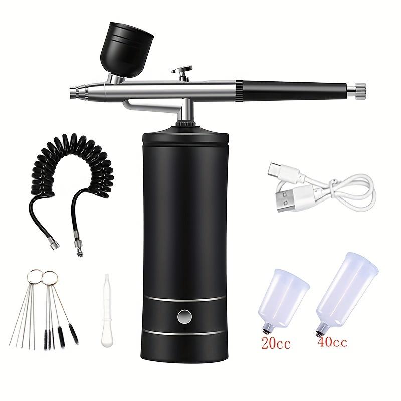 1 Set Airbrush-Set mit Kompressor, automatische Hand-Airbrush-Pistole, wiederaufladbare tragbare Airbrushes zum Malen, Tätowieren, Nagelkunst, Modellfärben