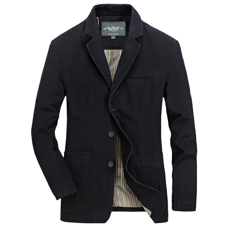 Herren Baumwolle Freizeitblazer Herrenjacke Blazer Herren Anzugmantel Männlicher Blazer Masculino Jacken M schwarz
