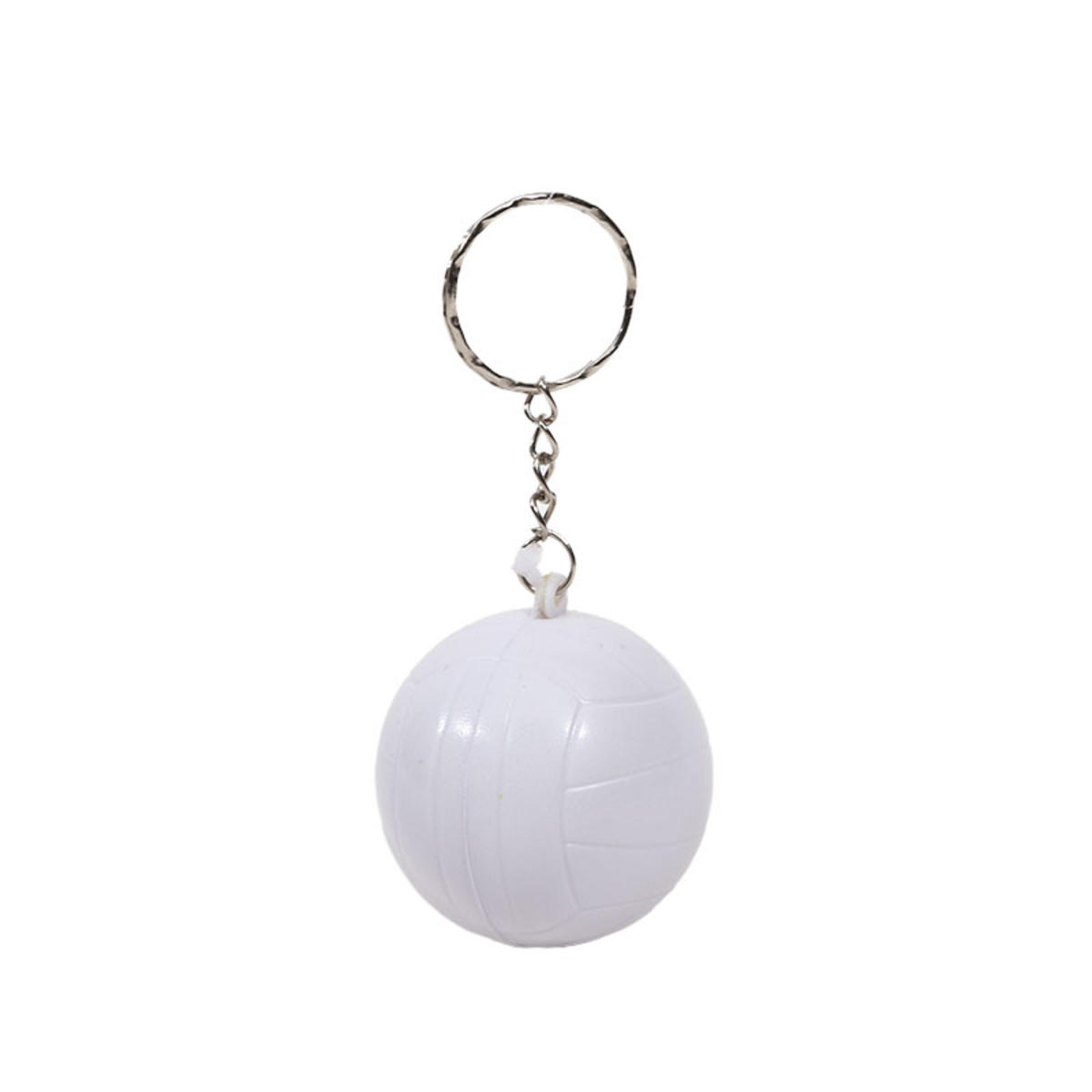 1Pc Kreative Simulierte PU Ball Keychain Anhänger Mini Ball Cartoon Sport Schlüsselring Ornament Souvenir Spielzeug Freund Geschenk volleyball weiß