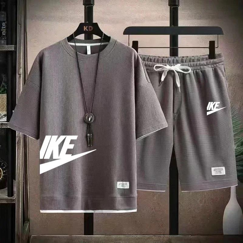 Modisches, lässiges und trendiges Herren-Sportswear-Set, kurzärmeliges T-Shirt und Outdoor-Sommersportshorts-Set, neue Größen M-3XL 2XL