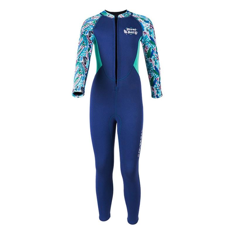 DIVESAIL Kinder Mädchen 2,5 mm Neopren Neoprenanzug Ganzkörper Langarm Schnorcheln Tauchen Surfen Wassersport XL