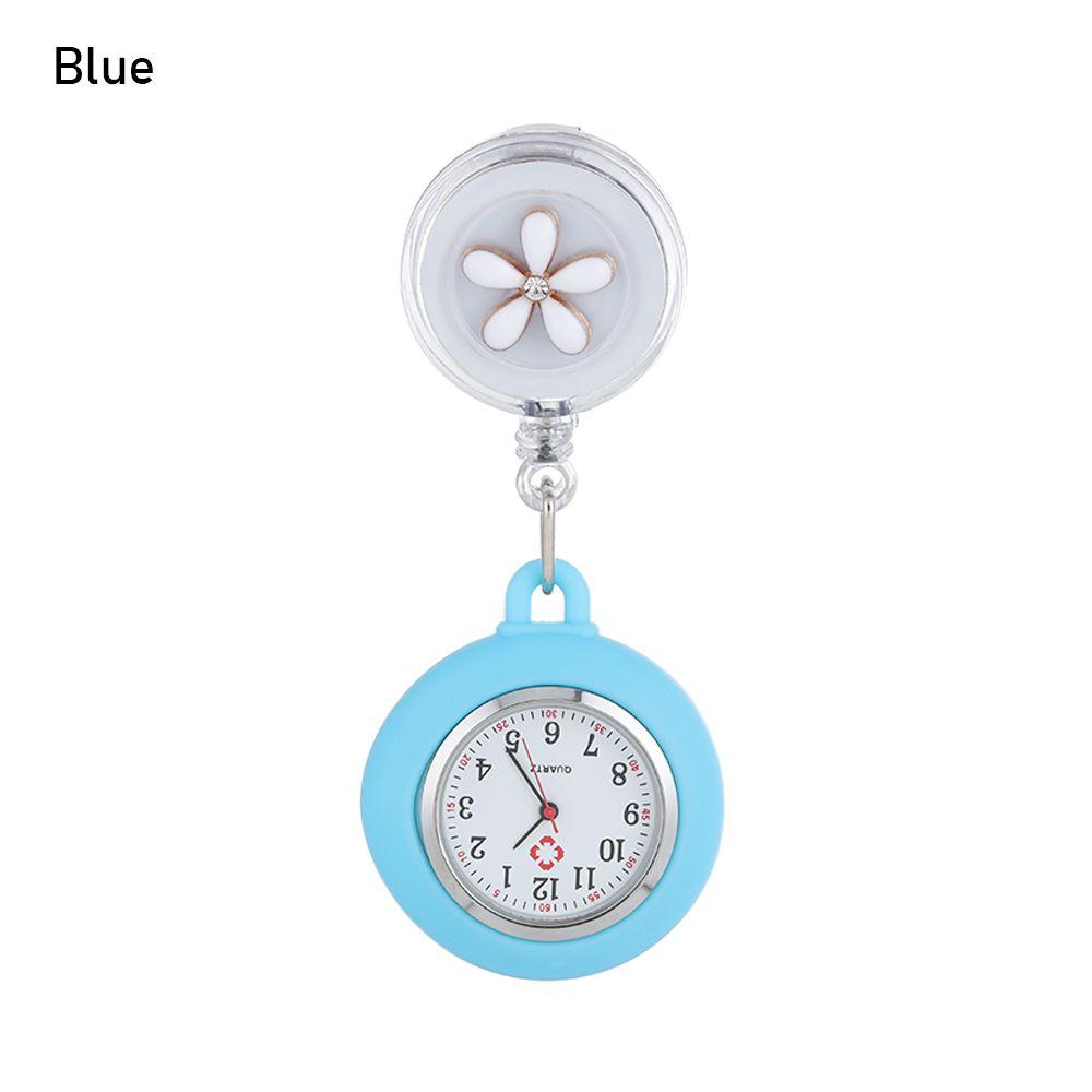 Einziehbare Reel Krankenhaus medizinische Clip Uhren Krankenschwester Uhren einziehbare Arzt Taschenuhren blau