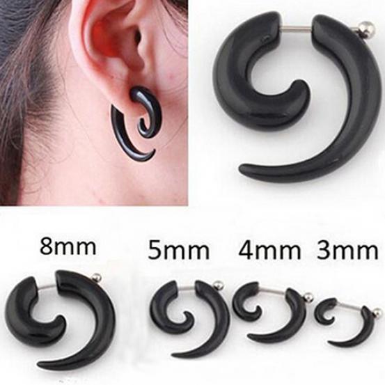 Mode Unisex Spirale gefälschte Ohr Plug Flesh Plugs Ohr Piercing Körper Schmuck Ohrringe 3 mm