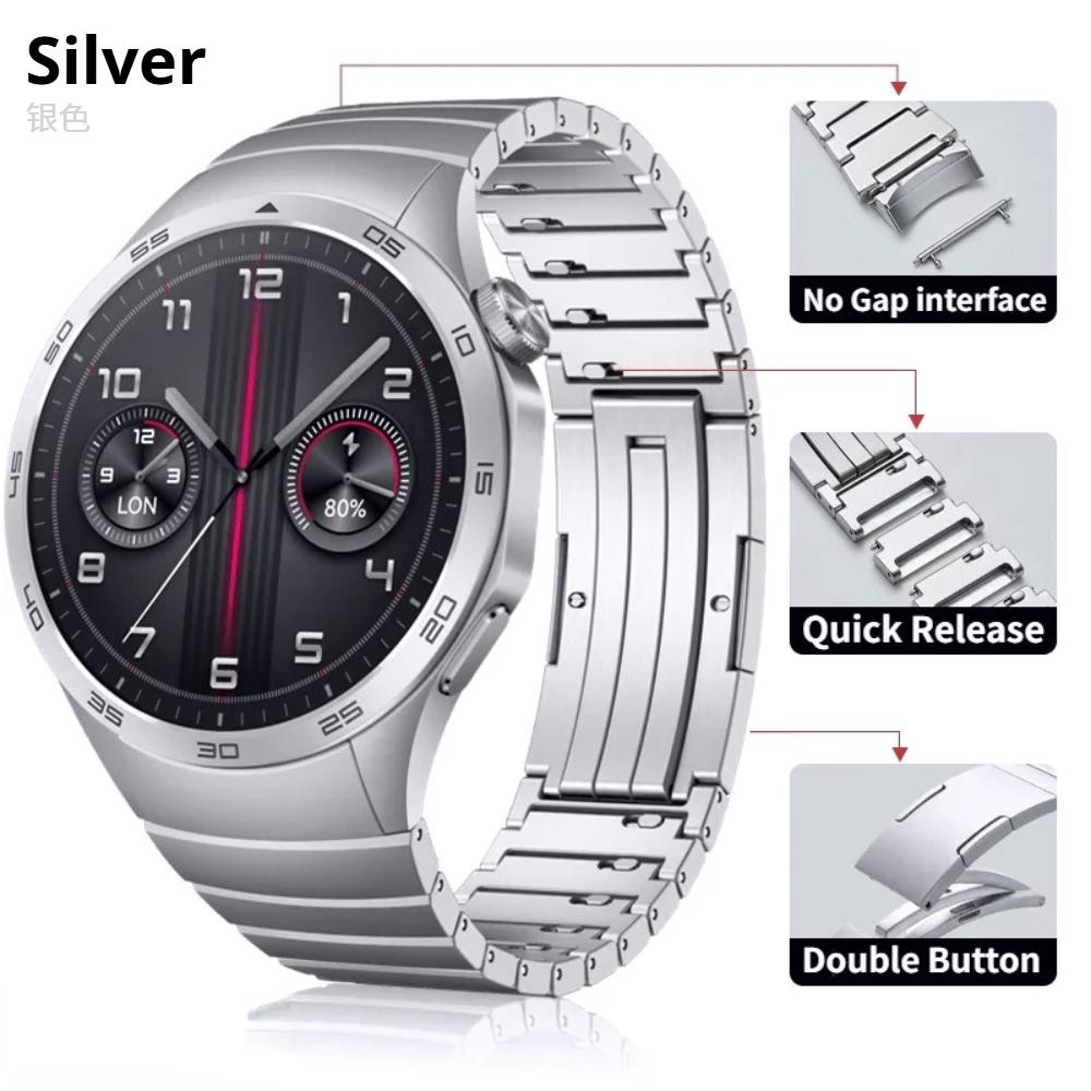 1:1 Keine Lücken Luxus Titanarmband für Huawei Watch GT6 Pro 46mm Metallarmband für Huawei Watch GT 6 46mm Spezialisiertes Schnellverschluss-Uhrenarmband HUAWEI WATCH GT6 46mm silber