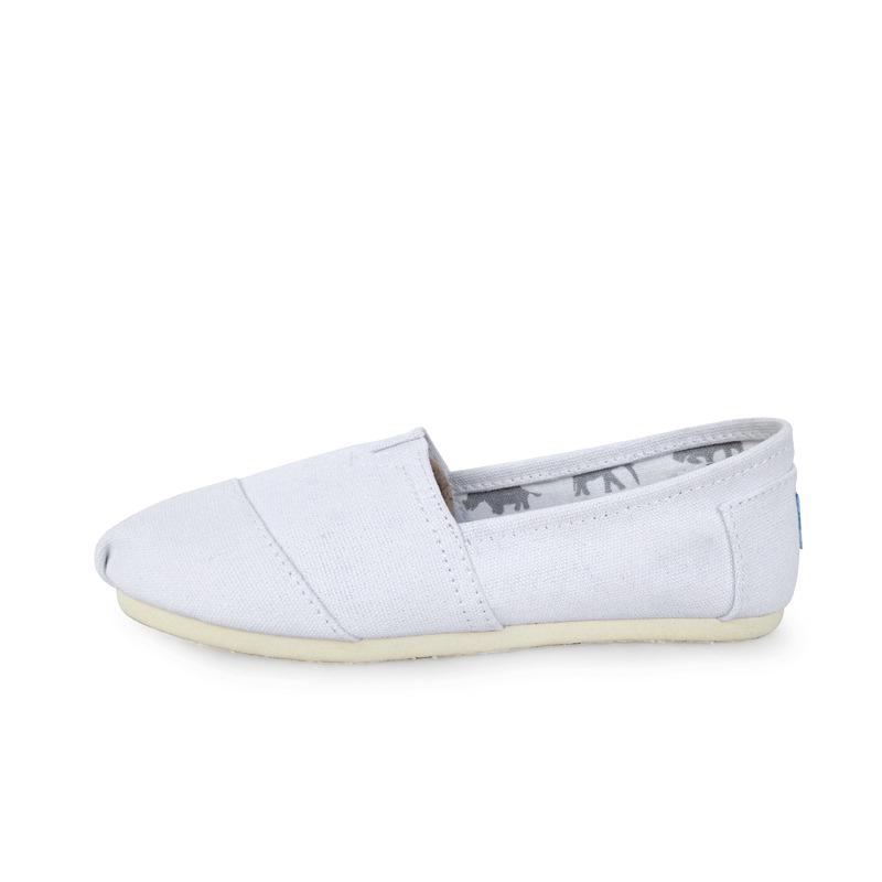 Neue 2025 Canvas-Schuhe Herren- und Damen-Slipper einfarbig Toms-Schuhe Thomas Stoffschuhe Mary-Schuhe bequem und vielseitig 43 weiß