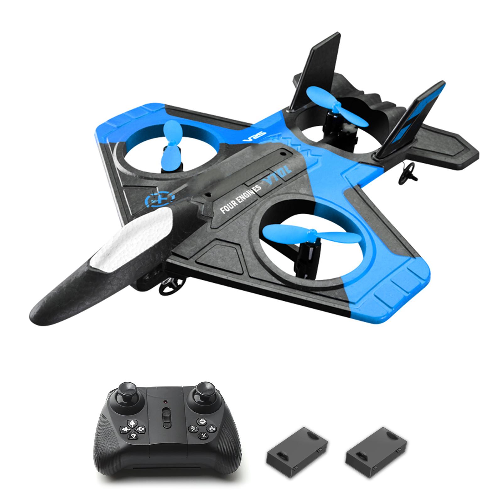 RC Flugzeug mit Kamera 480P 2,4 GHz RC Flugzeug Segelflugzeug Flugspielzeug für Erwachsene Kinder Jungen mit no camera-2 battery blau