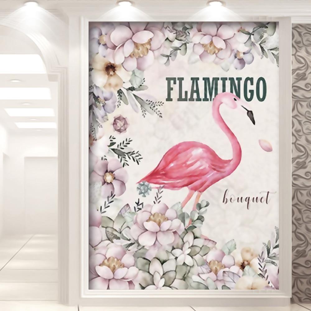 Kreuzstich-Stickset, bunter Flamingo, Baumwollfaden, Malerei, DIY-Handarbeit 20X30
