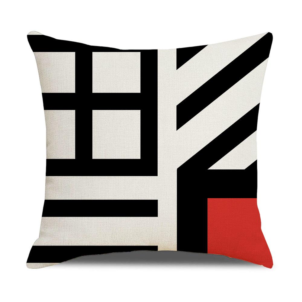 Modern Schlicht Nordisch Ins Stil Leinen Kissenbezug Sofa Kissenbezug Haushaltswaren Kontrastfarbe Kissenbezug 45 * 45Cm (excluding pillow core)