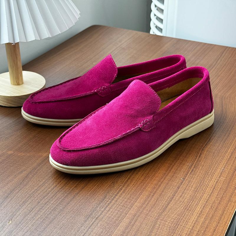 Mode Herren Klassischer Britischer Stil Slipper Mokassins Kuhveloursleder Echtes Leder Mode Herren Freizeitschuhe Herren Outdoor Fahr-Flats 44