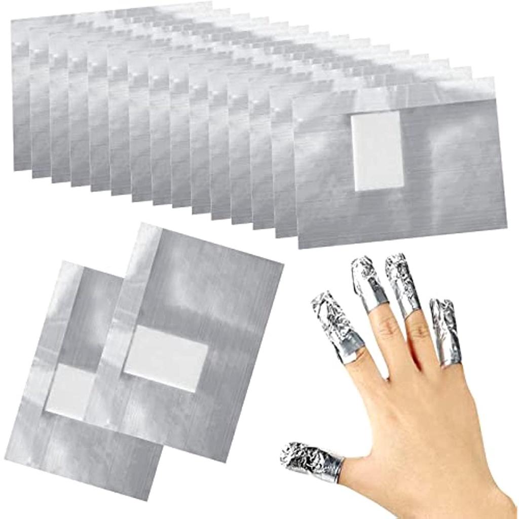 100 Stück Nagel-Nagelpads, ultradünne Nagellack-Lösungsmittelfolie für Nagellack-Nagelpaket, Aluminium-Nagelpads 18x13x1cm