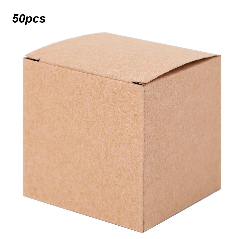 50PCS Kraft Papier Box Falten Retro Geschenk Boxen Handwerk Karton Set für Weihnachten Hochzeit50PCs Papier