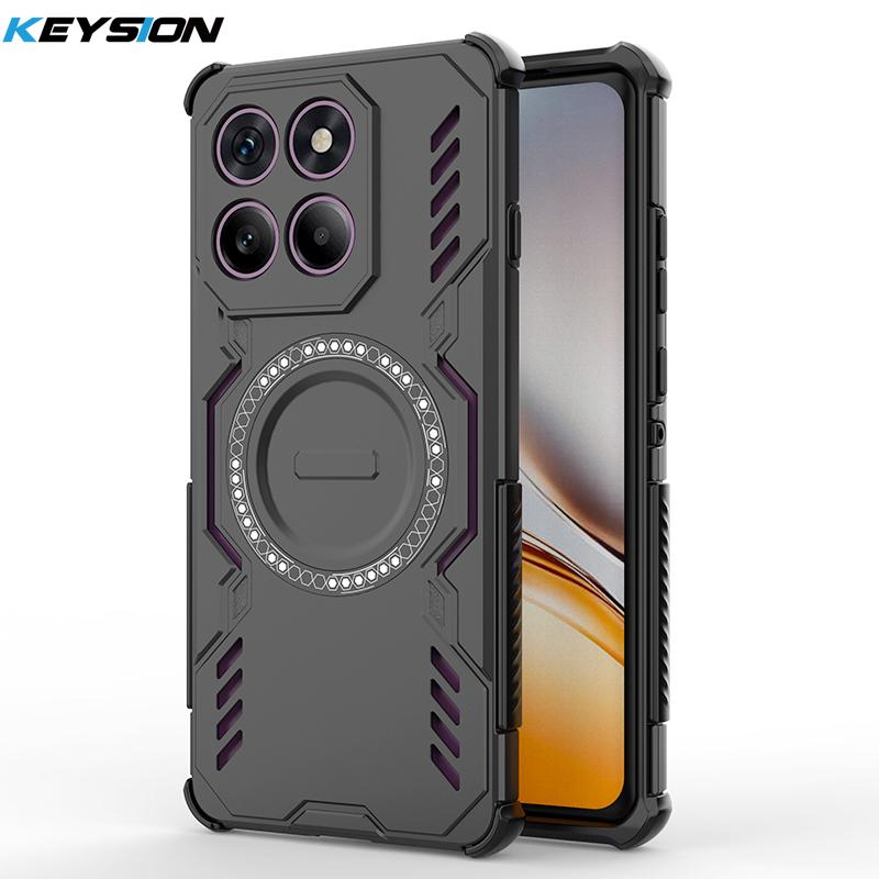 KEYSION Hülle zur hohlen Wärmeableitung für Motorola Edge 60 Pro 5G Magnetische Kühlung Stoßfeste Handyhülle für Edge 60 S 60 Fusion for Edge 60 schwarz