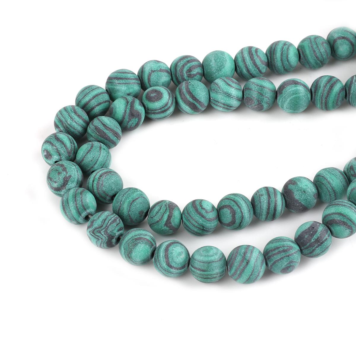 Natursteinperlen Runde Perlen für DIY Schmuckherstellung Armband Halskette Fußkettchen 8mm 48pcs zomp