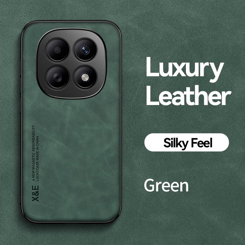 Stoßfeste Hülle Für Xiaomi Redmi Note 15 Pro+ Note 13 14 15 Pro Plus 4G 5G Hülle Magnetische Leder Auto Halterung Handy Coque Funda Redmi Note 13 Pro 5G grün