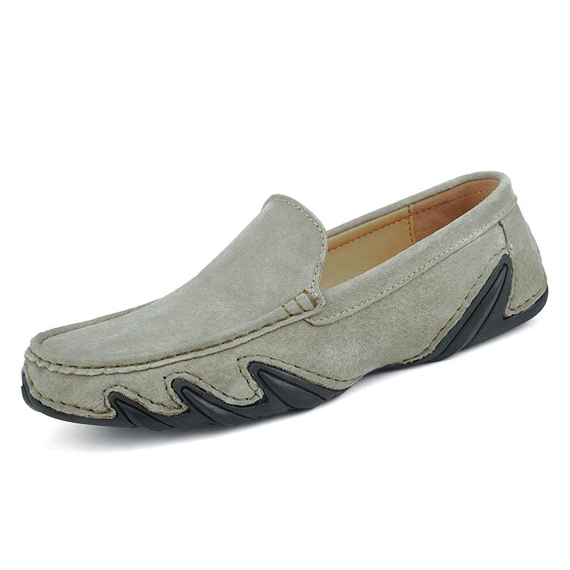 Übergröße Wildlederschuhe Herren Halbschuhe Bequeme Freizeitschuhe Herren Flats Mokassins Herren Schuhe 41 khaki