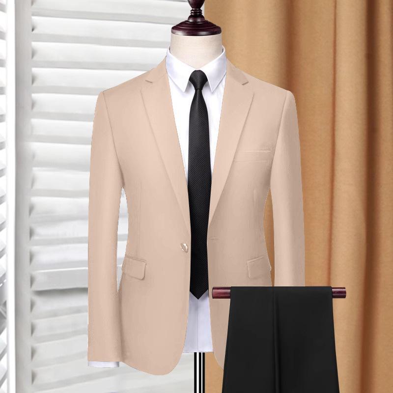 Luxuriöse Business-Anzüge für Herren im koreanischen Stil: Slim Fit-Jacken für den Beruf und die Freizeit XL apricot