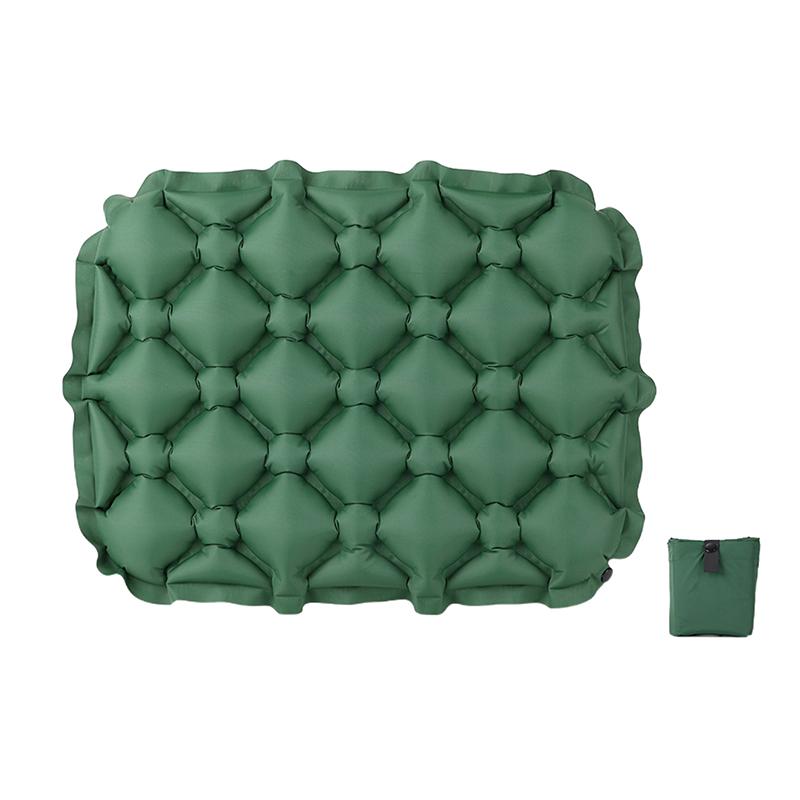 Aufblasbare Matratze zum Sitzen im Freien, ultraleichtes Sitzkissen, Camping-Sitzpolster, Luftmatratze zum Wandern und Rucksackreisen grün