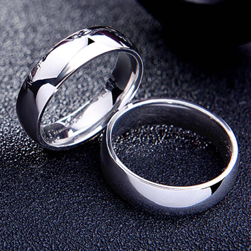Beliebter Ring aus Titanstahl – minimalistischer Ring mit glatter Oberfläche 13 silber