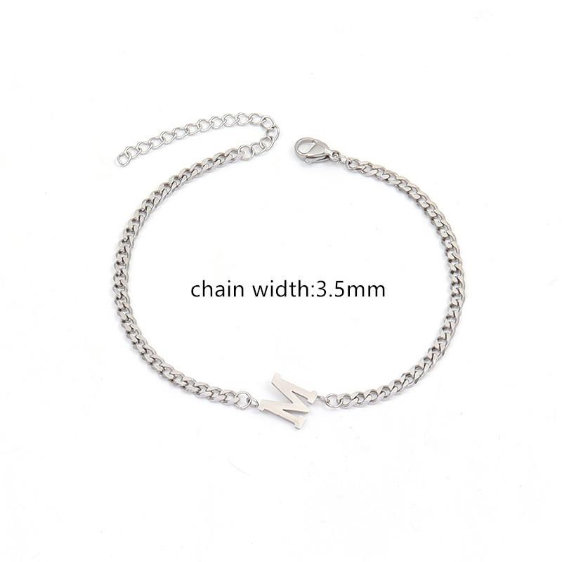Neues klassisches AZ-Anfangsbuchstaben-Armband für Herren, handgefertigt, Edelstahl-Kettenarmband für Herren, Schmuck, Geschenk Z