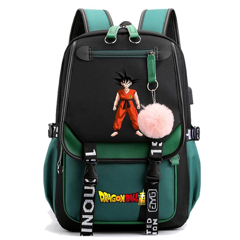 Anime Dragon Ball Bedruckte Junge Mädchen Tasche für Frauen Canvas Unisex Rucksack Zurück Zur Schultasche für Teenager Mädchen Süßer weicher Rucksack Rucksack Mochila
