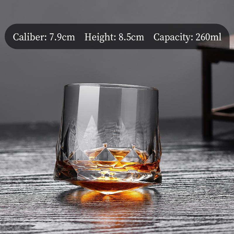 Kreative Diamant Whisky Gläser Tumbler Glas Tasse Rotierenden Design Wein Gläser Whiskey Schnapsglas Bar Zubehör 260ml
