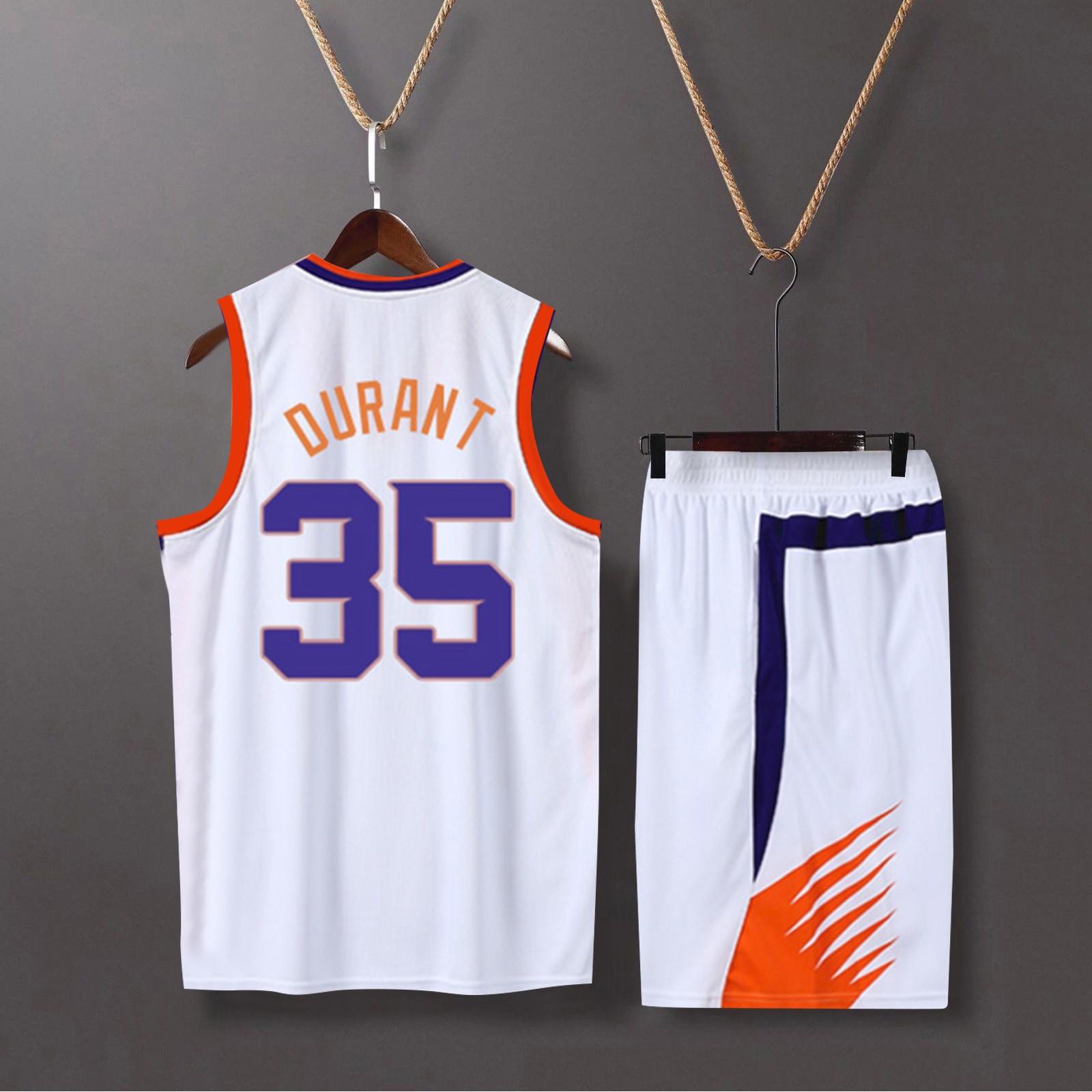 Basketball-Kleidung, Kinder-Basketball-Anzug, klassische Oberteile + Hosen, Basketball-Trikots, Anzug-Set S weiß