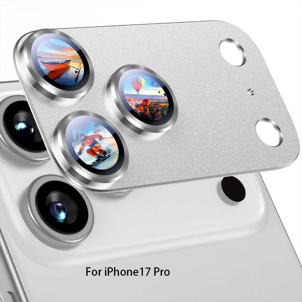 Metall Hartglas Linsenschutz Kamera Schutz für iPhone 17Pro/17 Pro Max Handyzubehör Silver-17 Pro