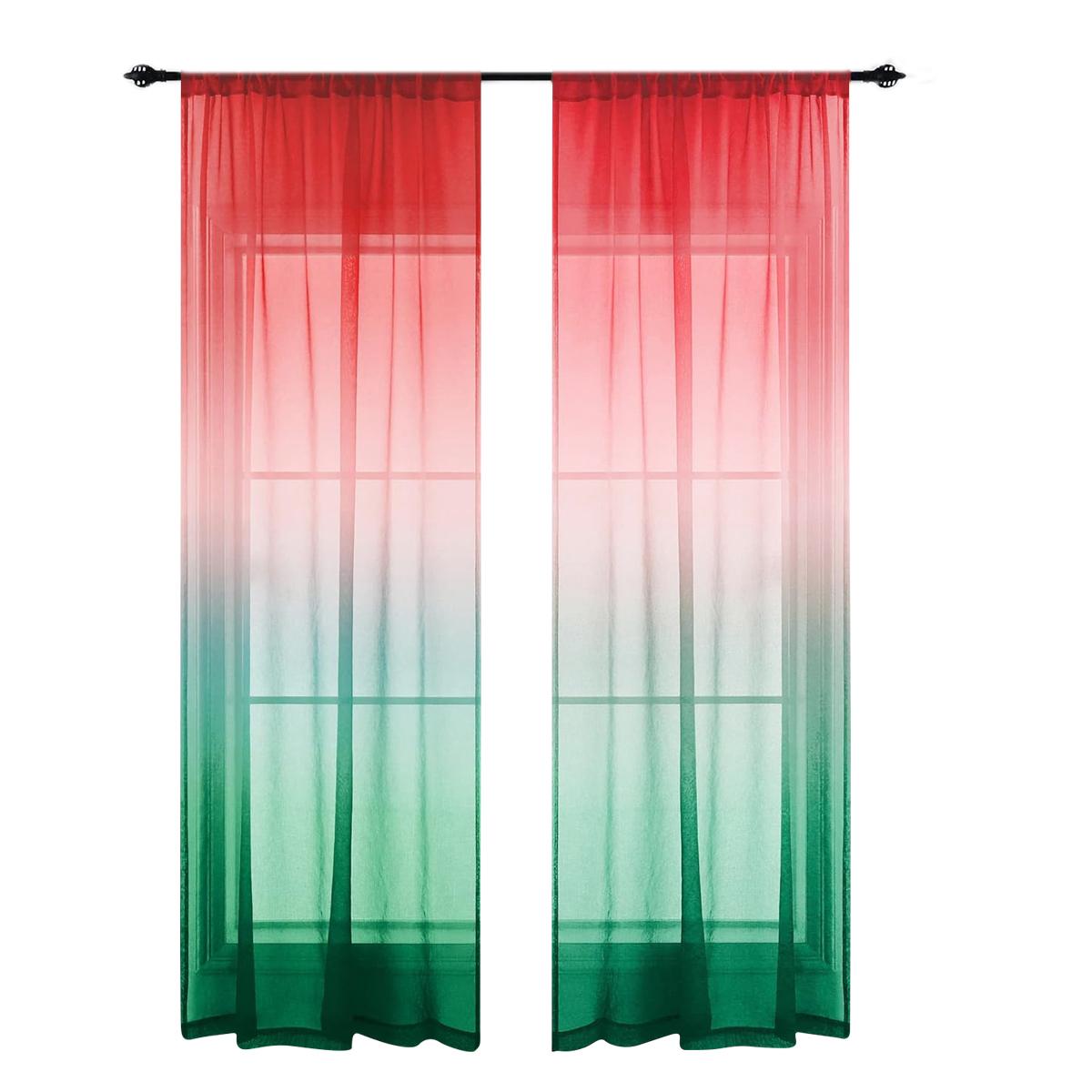 1 Stück Durchsteck-Fliegengitter, Rot-Grün Farbverlauf Fliegengitter, Machen Sie Ihren Raum wärmer und schöner 100X200CM&rod-through pink