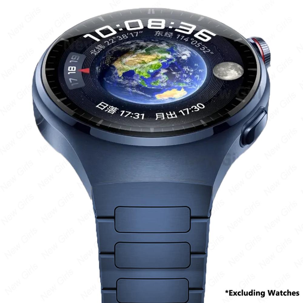 Lückenloses Original-Titan-Metallarmband für Huawei Watch 4 Pro Luxus-Armband für Huawei Watch 4 Pro Business-Uhrarmband Correa For Huawei Watch4Pro blau