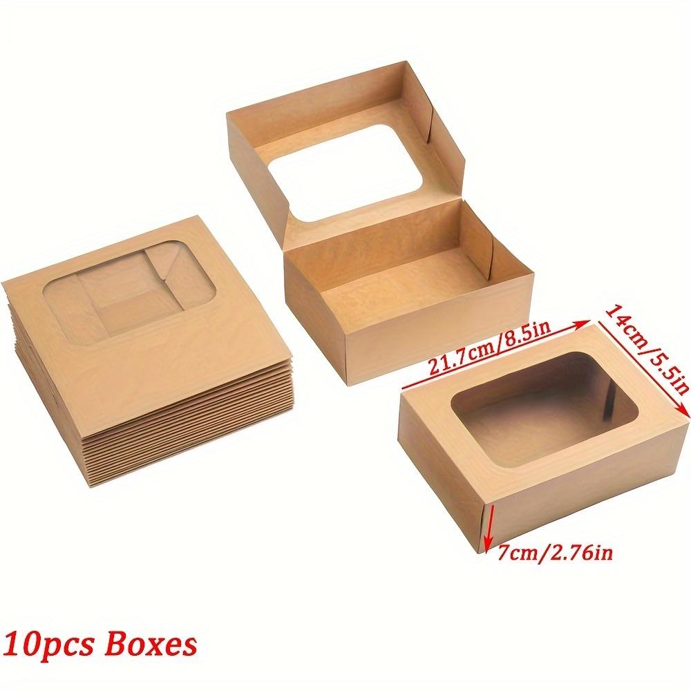 10 Keksdosen mit Fenster zum Verschenken, braune Cupcake-Boxen für Bäckereien zum Verpacken, Gebäck-Dessert-Boxen für Gebäck, Kekse, Donuts Pack of 10 braun