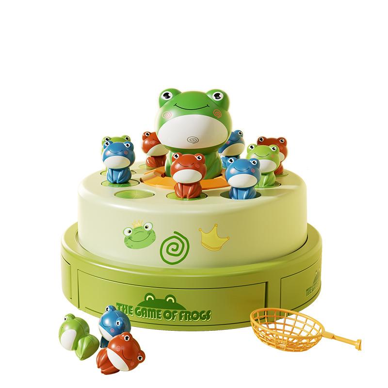 Kind Montessori Spielzeug Start Frosch Cartoon Fliegender Frosch Fangen Lustiges Spielzeug Entwicklung Sensorische Interaktion 1 2 Spieler Spiel Puzzle Spielzeug beige