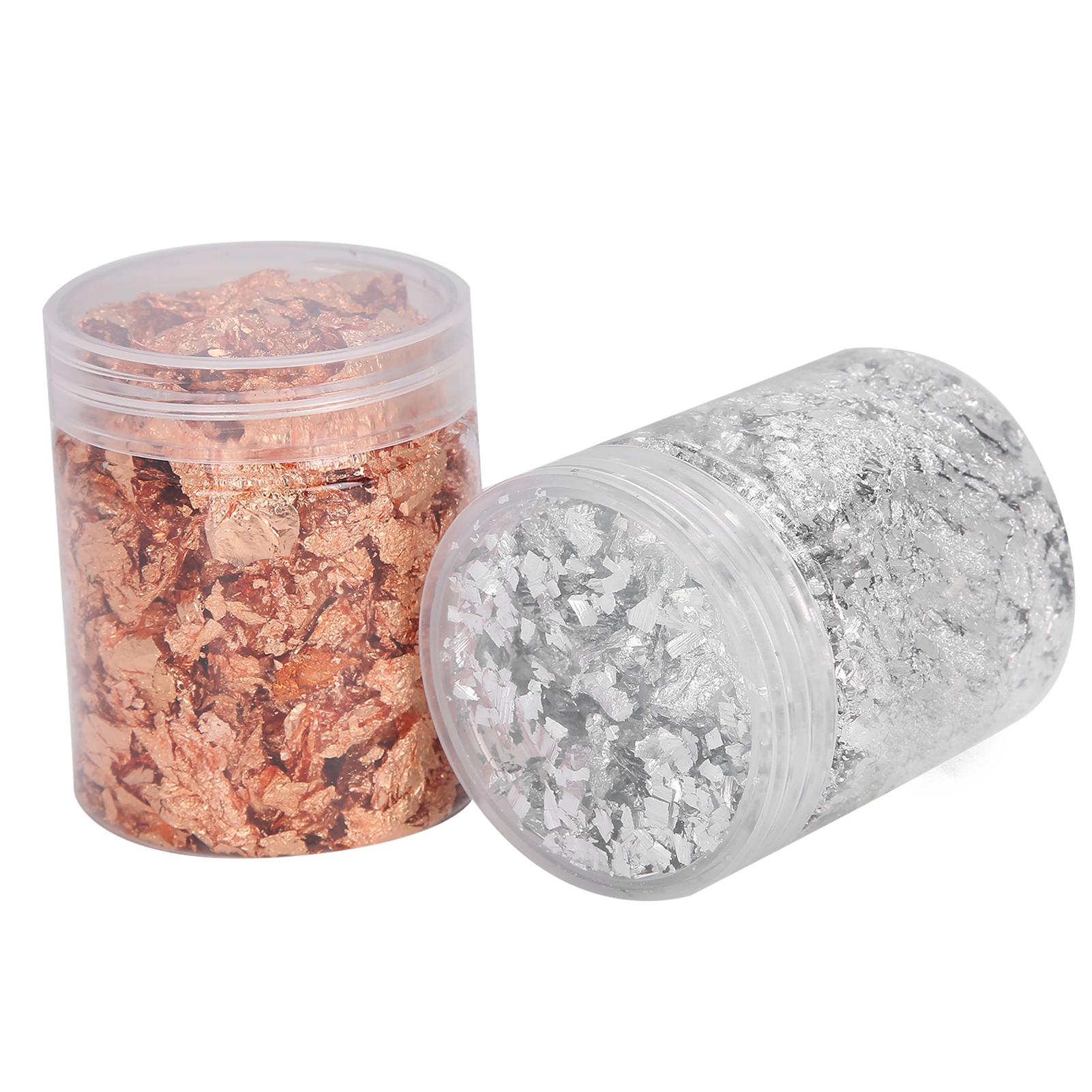 2 Stück 5g Nailart-Dekoration Blattgold DIY Goldflocken für Maniküre Basteln Malen