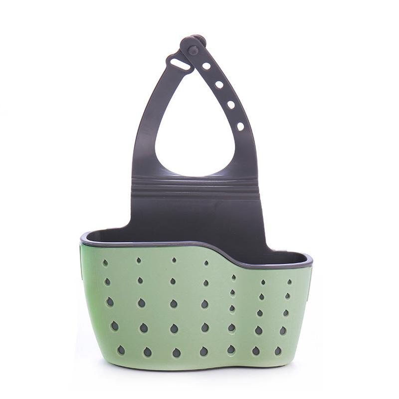 Abflusskorb für die Küche, Küchenspülenhalter, verstellbar, Seifen- und Schwammregal, hängender Abflusskorb, Tasche, Küchenzubehör grün