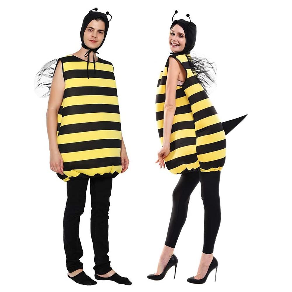 Hummel-Kostüm für Erwachsene, Unisex, gelb gestreift, Biene, Party, Cosplay, Kostüm, Bühnenoutfit One size