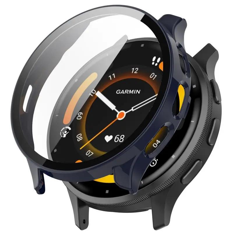 Hülle aus gehärtetem Glas für Garmin Venu 3 3S Smartwatch Schutzhülle Bumper Venu3 Venu3S Displayschutzfolie Shell Zubehör For Garmin Venu 3S dunkelblaue