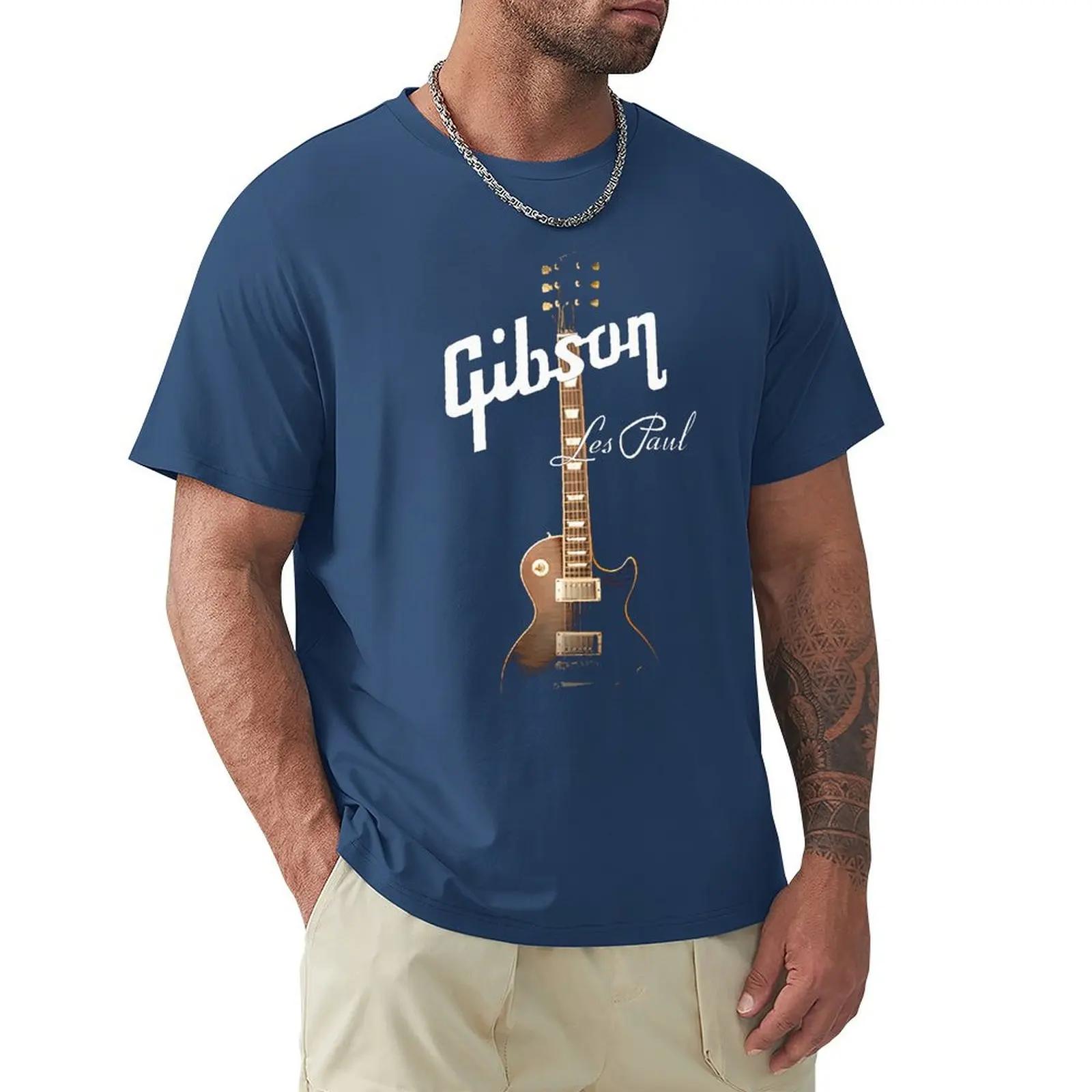 Coole Gibson Gitarre T-Shirts Graphic Tee Herren Gibson T-shirts Rock Grunge Musik Liebhaber T-shirts Hipster Tops Hip Hop Casual Tops XL braun