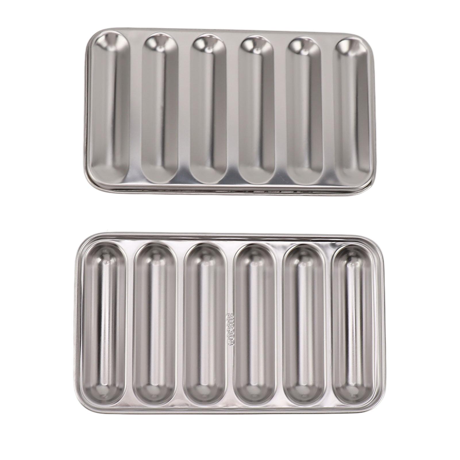DIY Hot-Dog-Backformen Metall Wurst-Backform 6 Mulden Dämpfen DIY Hot-Dog-Form
