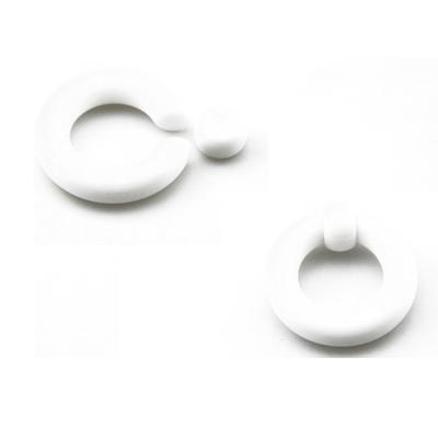 1 Paar Acryl BCR Großer Großer Größe Riesiger Klemmkugelring Ohr Tunnel Plug Expander Gauge Männlicher Nasenring Piercing Körperschmuck 3mm(8g) weiß