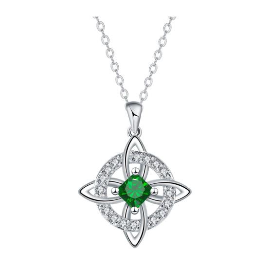 Keltischer Knoten Halskette Hexenknoten Geburtsstein Halskette Funkelnde Keltische Symbol Halskette Wicca Spiritueller Schmuck Geschenk für Frauen Mutter Ehefrau Freundin May