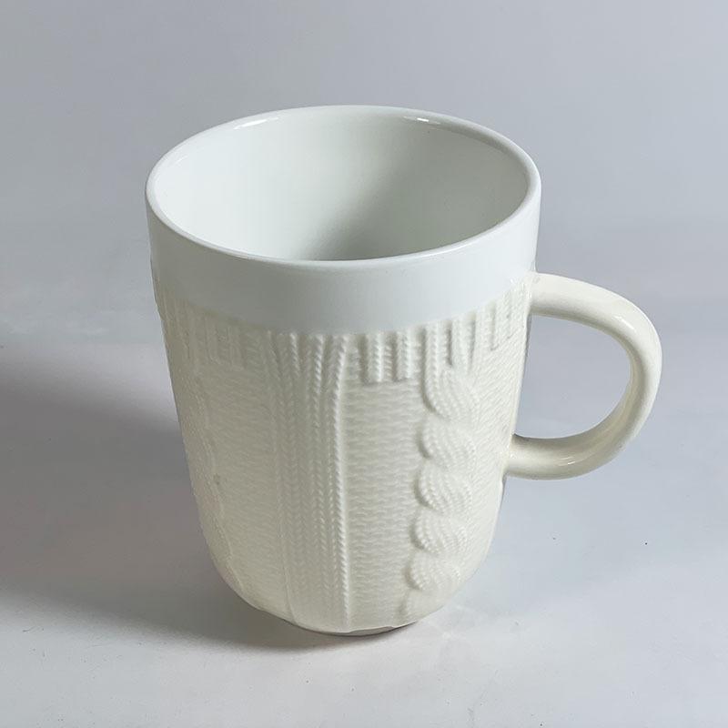 gestrickte Keramik Wollgarn Tasse gemütliche Tasse 301-400ml weiß